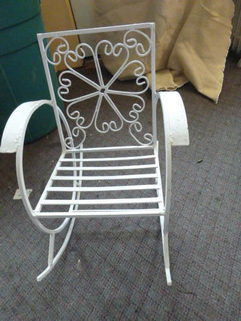 lot 373 image: Childs Metal Outdoor Rocking Chair...