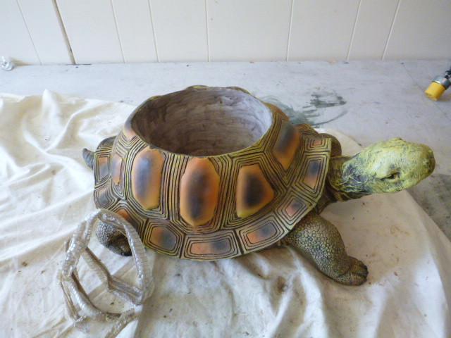 lot 80 image: Turtle Planter with Snake Skin...