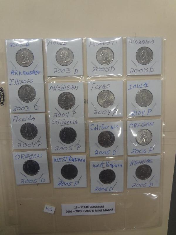 (16) State Quarters, 2003-2005, P &...