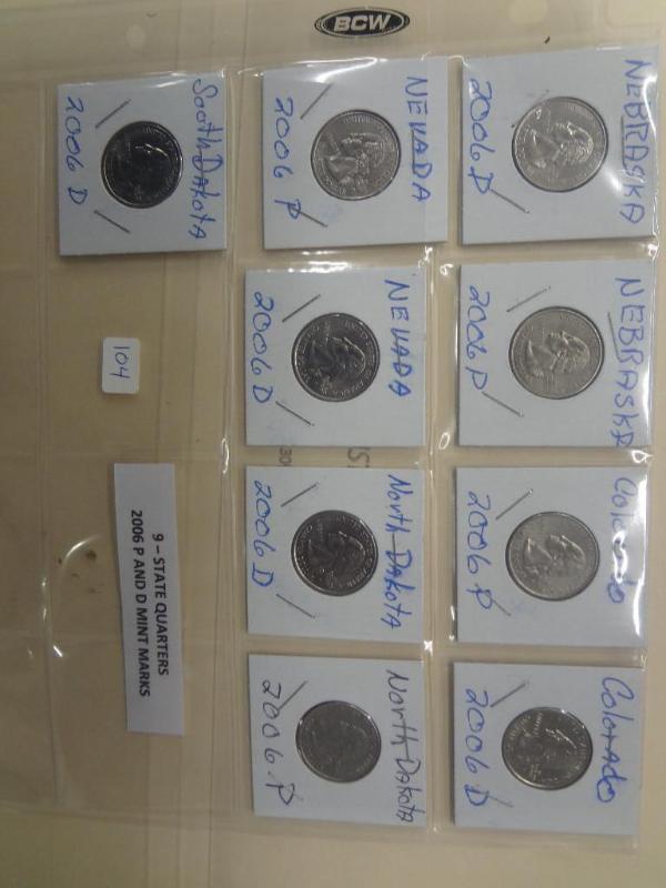 (9) State Quarters, 2006, P &amp D...