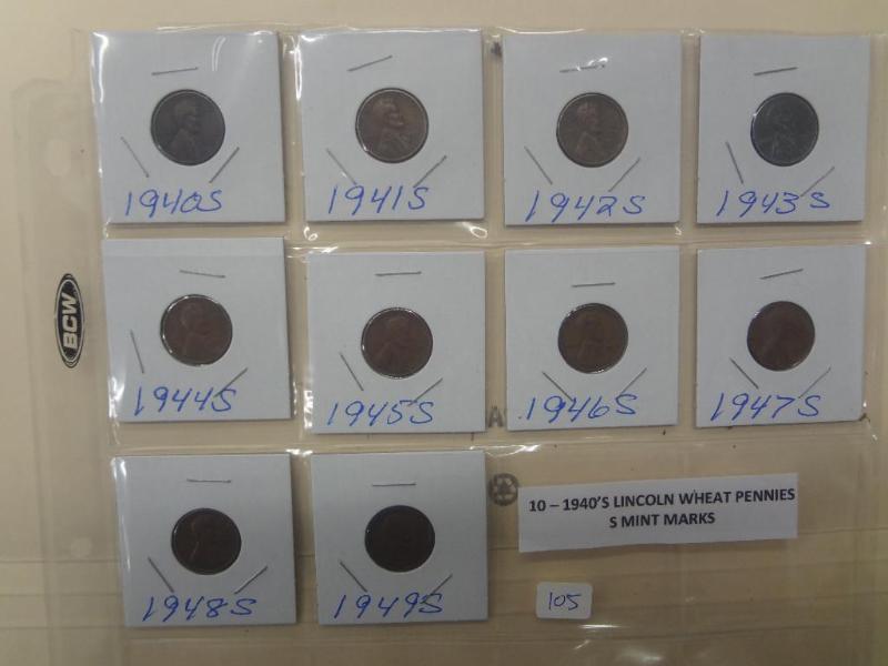 (10) 1940s Lincoln Wheat Pennies, ...