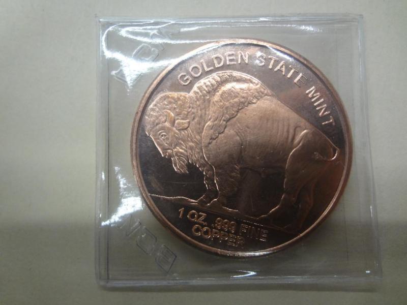 1oz .999 Fine Copper, Buffalo Nicke...