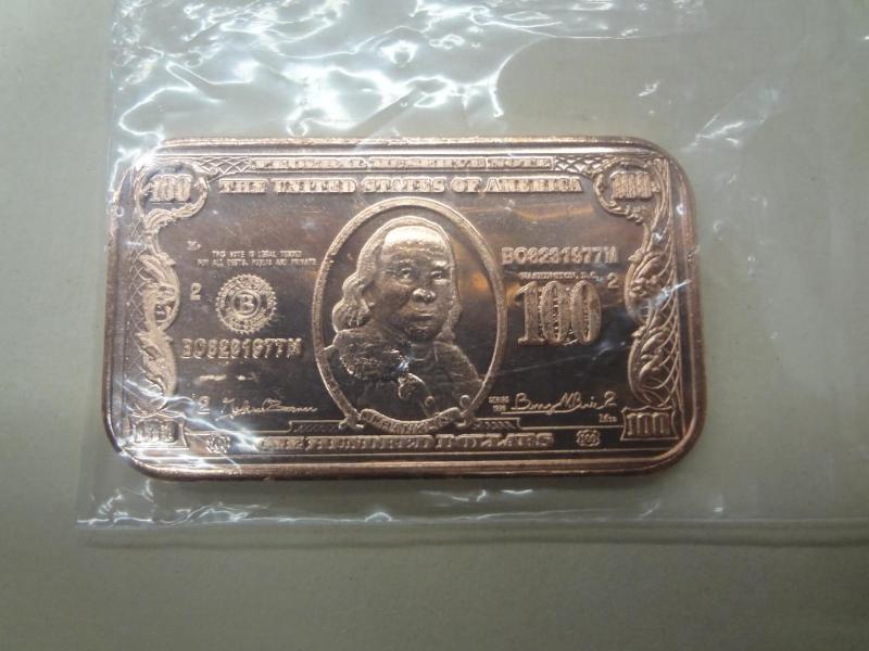1oz .999 Fine Copper Ingot, Ben Fra...