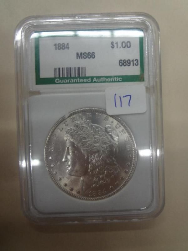 1884 Morgan Silver Dollar, MS66...