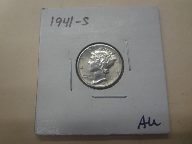 1941-S Mercury Dime, AU...