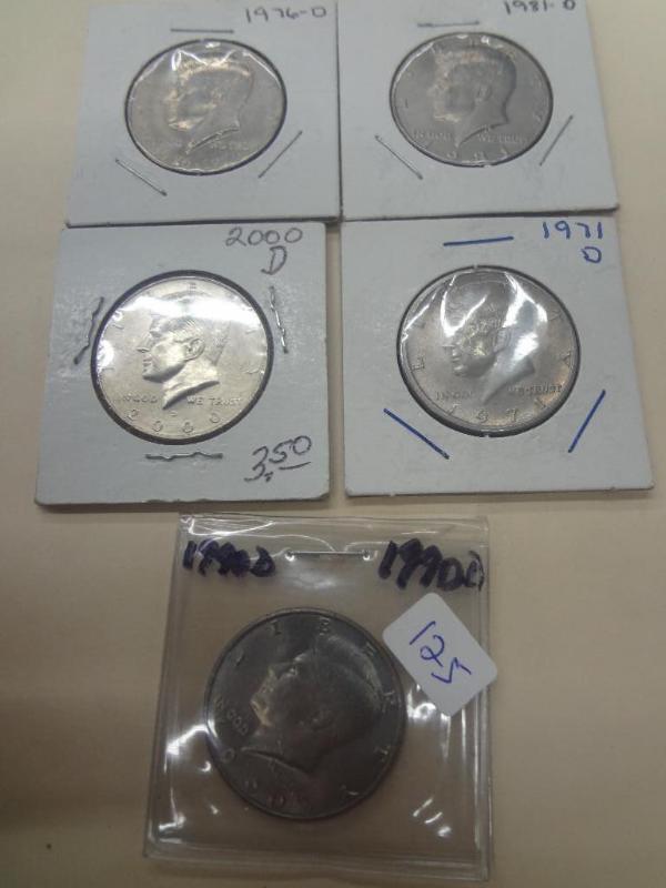 (5) Jefferson Half Dollars...