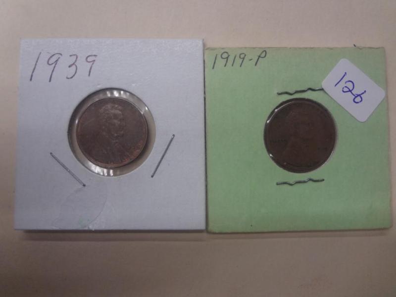 (1) 1919-P &amp (1) 1939 Wheat Cen...