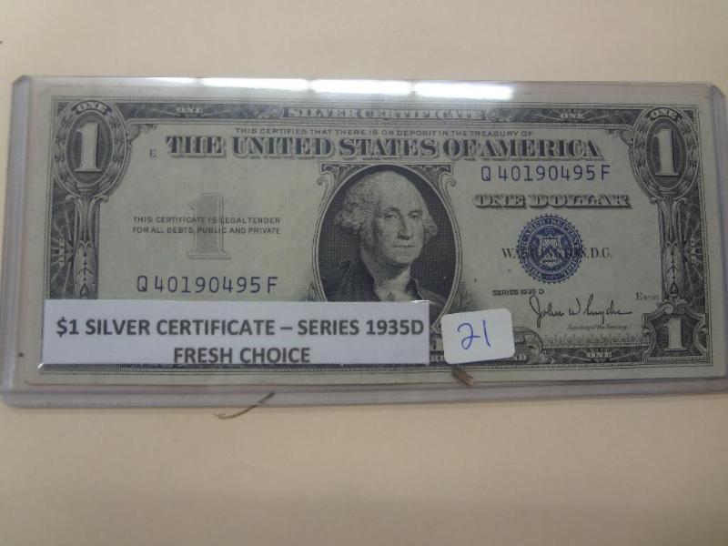 1935D $1 Silver Certificate, Fresh ...