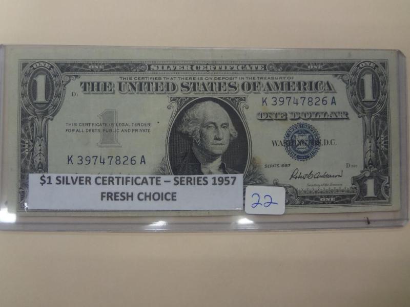 1957 $1 Silver Certificate, Fresh C...