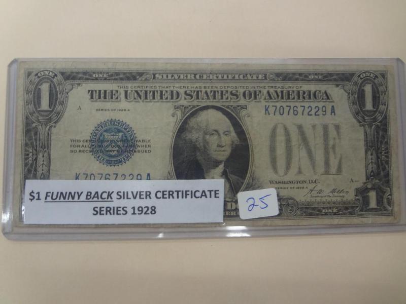 $1 Funny Back Silver Certificate, S...