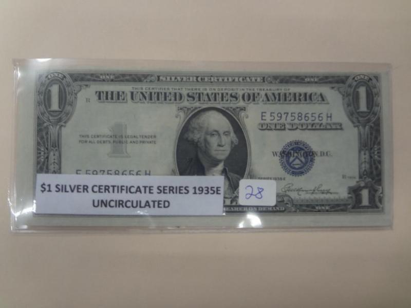 1935E $1 Silver Certificate, UNC...