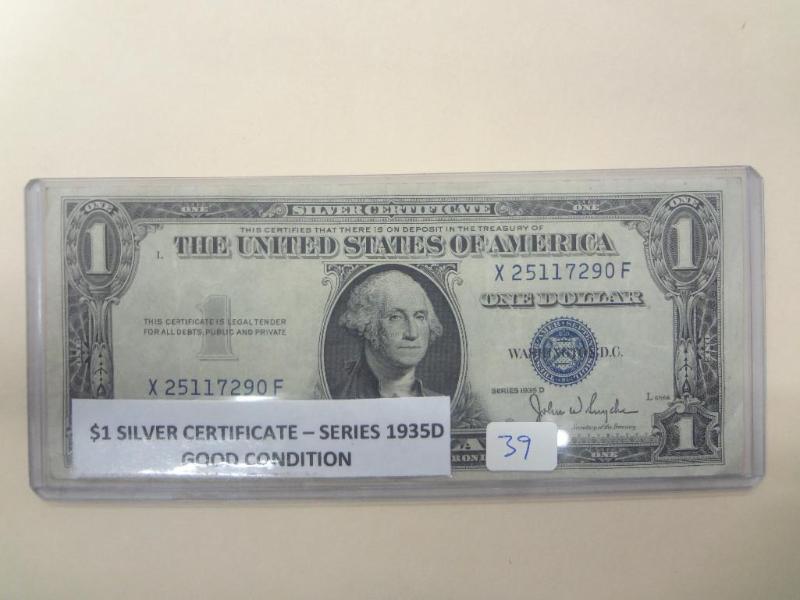 1935D $1 Silver Certificate, Good C...