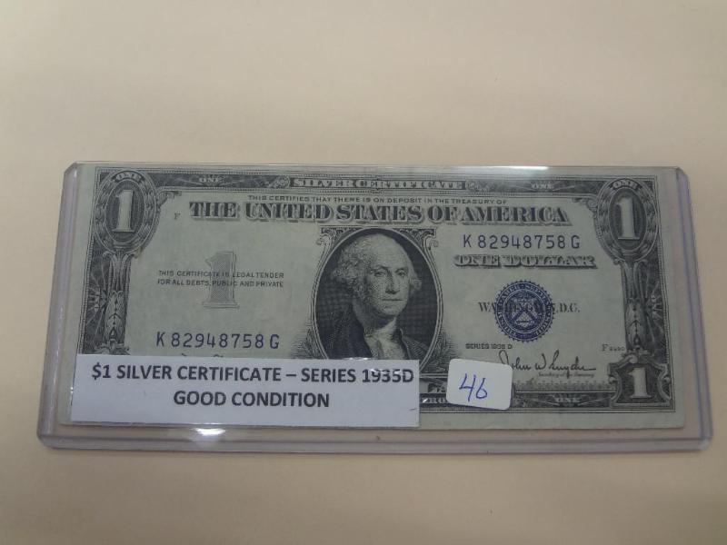 1935D $1 Silver Certificate, Good C...