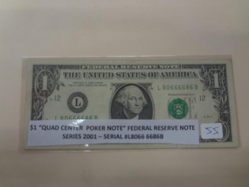 2001 $1 &quotQuad Center Poker Not...