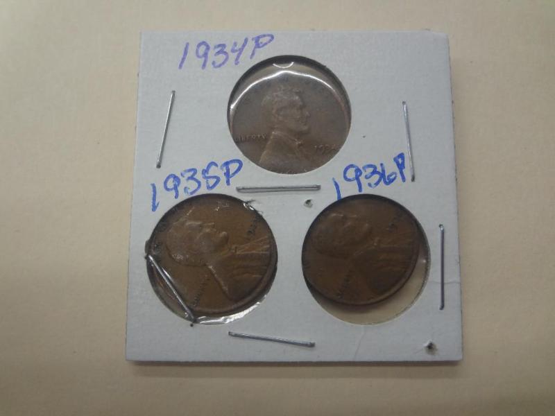 Lincoln Wheat Pennies, 1934193519...