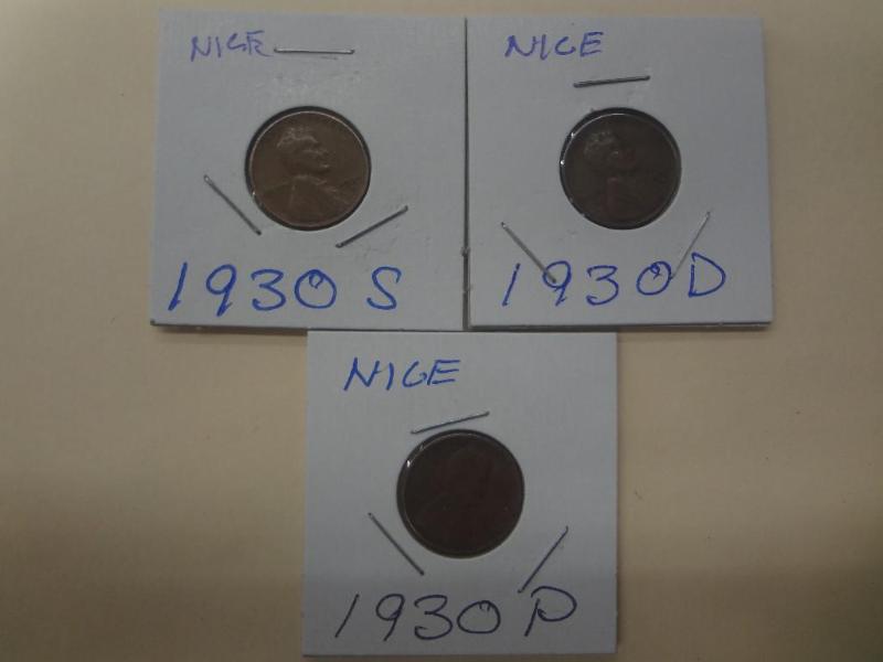 1930 Lincoln Wheat Pennies, PDS M...