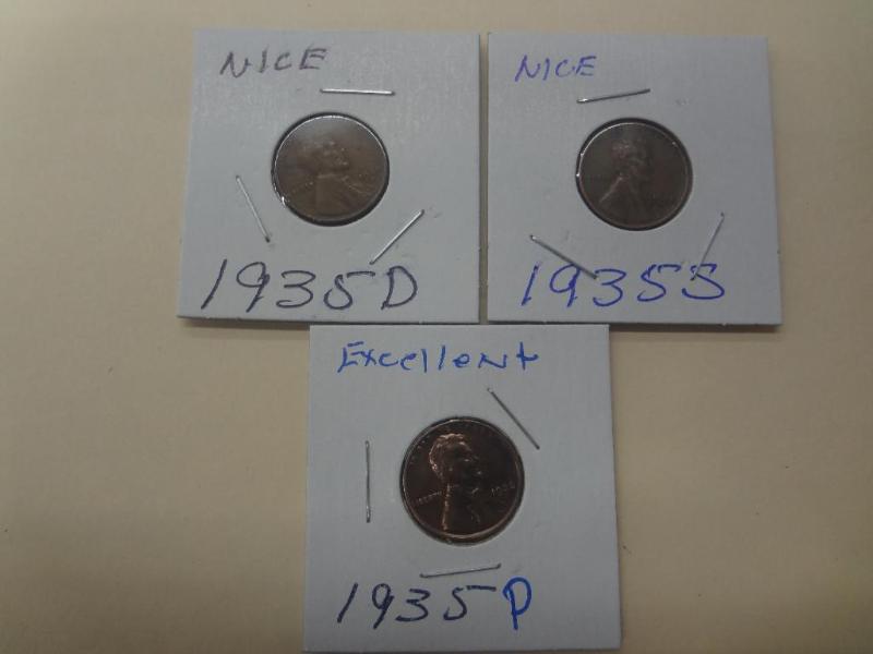 1935 Lincoln Wheat Pennies, PDS M...