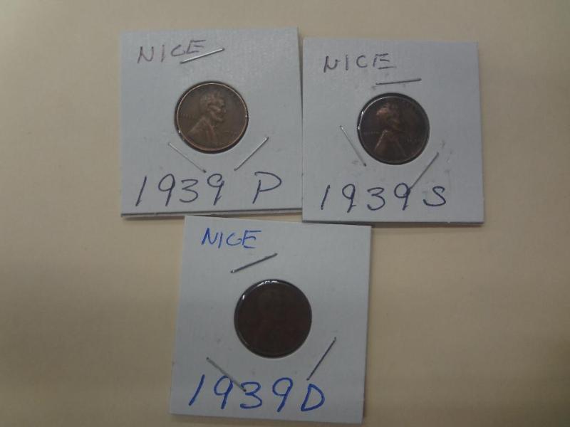 1939 Lincoln Wheat Pennies, PDS M...