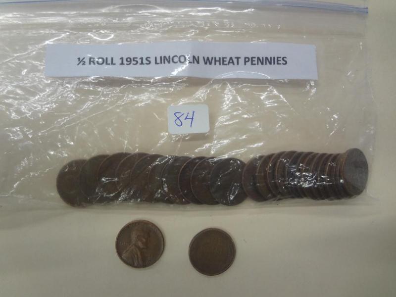 12 Roll Of 1951S Lincoln Wheat Pen...