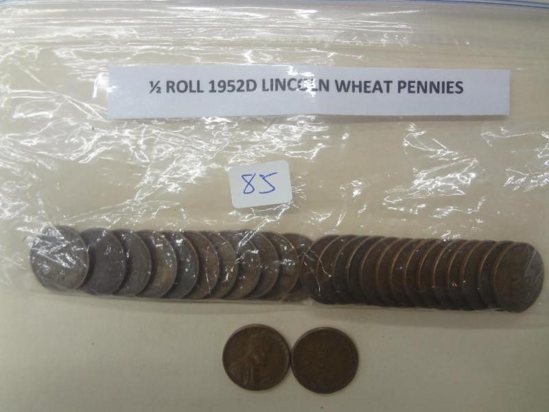 12 Roll Of 1952D Lincoln Wheat Pen...