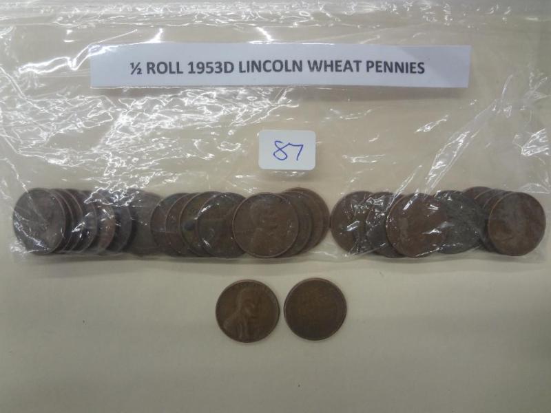 12 Roll Of 1953D Lincoln Wheat Pen...