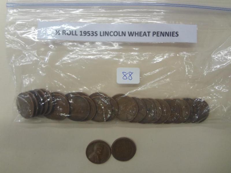 12 Roll Of 1953S Lincoln Wheat Pen...
