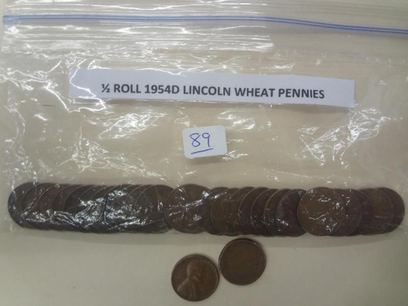 12 Roll Of 1954D Lincoln Wheat Pen...