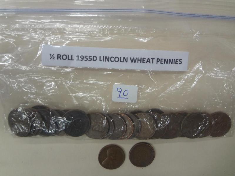 12 Roll Of 1955D Lincoln Wheat Pen...