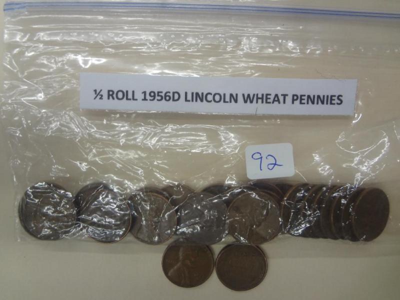 12 Roll Of 1956D Lincoln Wheat Pen...