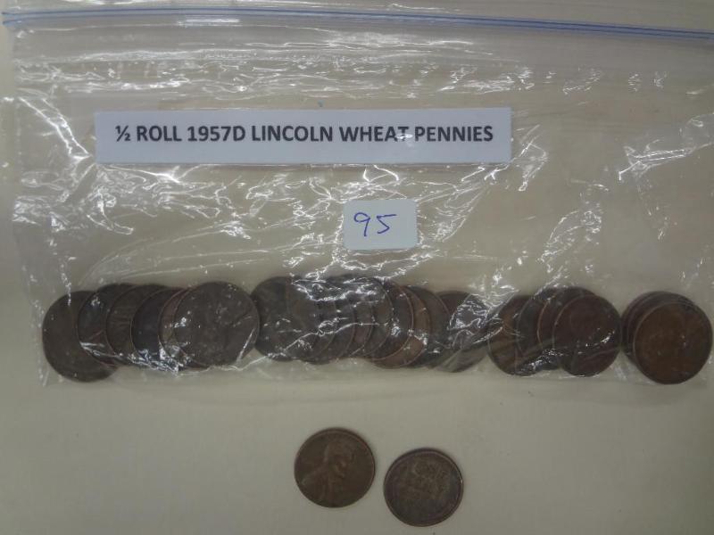 12 Roll Of 1957D Lincoln Wheat Pen...
