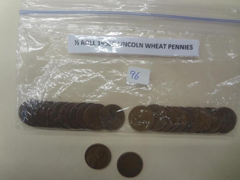 12 Roll Of 1958D Lincoln Wheat Pen...