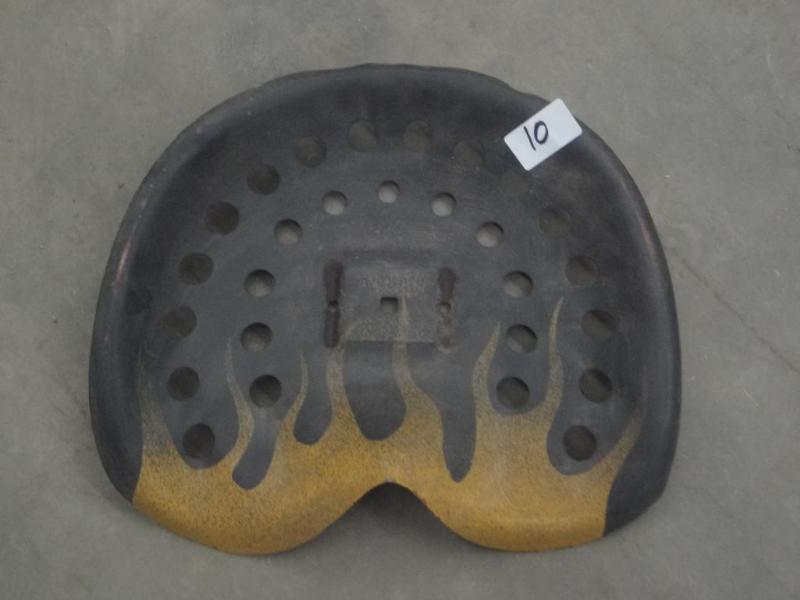 lot 10 image: Hand Painted Tractor Seat, Good Con...