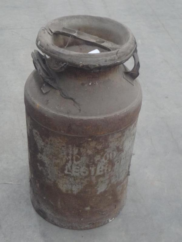 lot 12 image: Vintage Steel Lidded Milk Can...