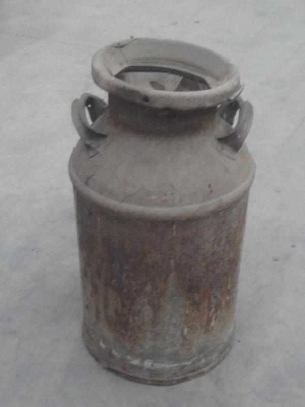 lot 13 image: Vintage Steel Lidded Milk Can...