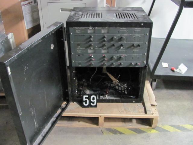 lot 59 image: PAAudio rack with 2 QSC mps2300 pa...