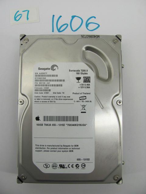 lot 67 image: Seagate 160G 3.5" SATA hard dr...
