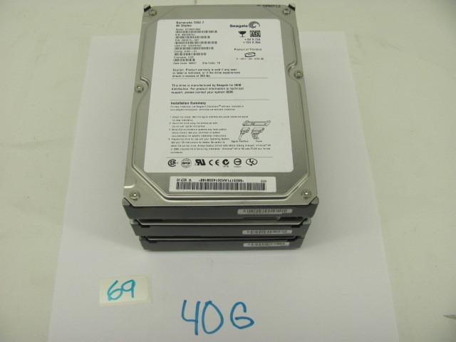 lot 69 image: Lot of 3 seagate 40G 3.5" hard...