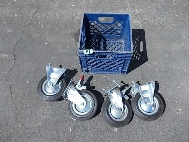Set Of Casters With Rubber Tires...