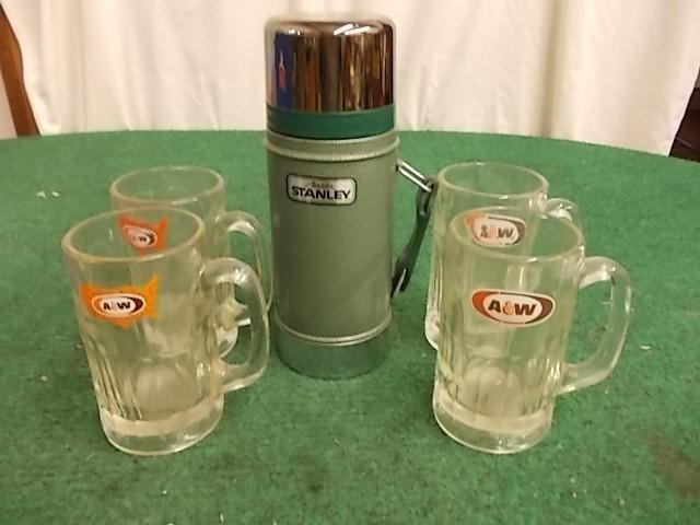 lot 52 image: Stanley Thermos, 4 A&ampW Mugs...