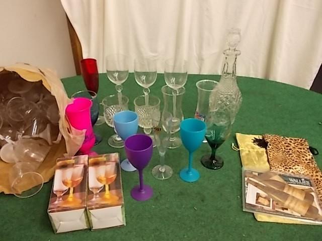 lot 55 image: Crystal Decanter, Assorted Goblets ...