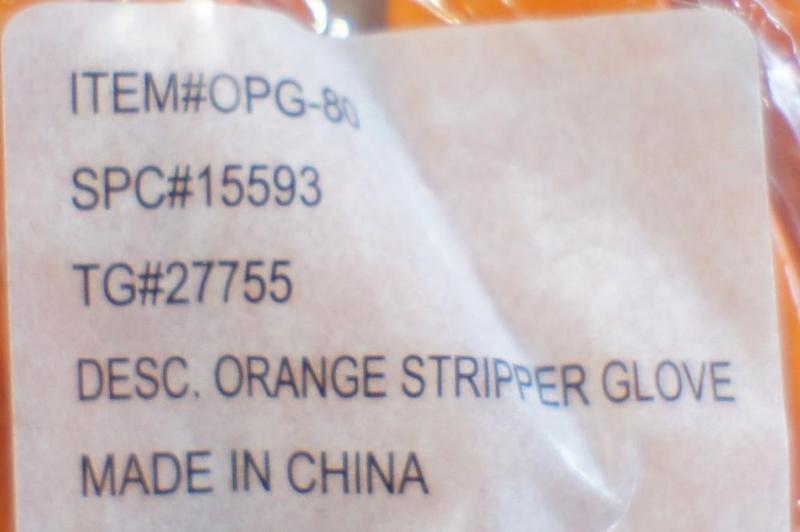 Lot of (7 pairs) orange stripper gl...
