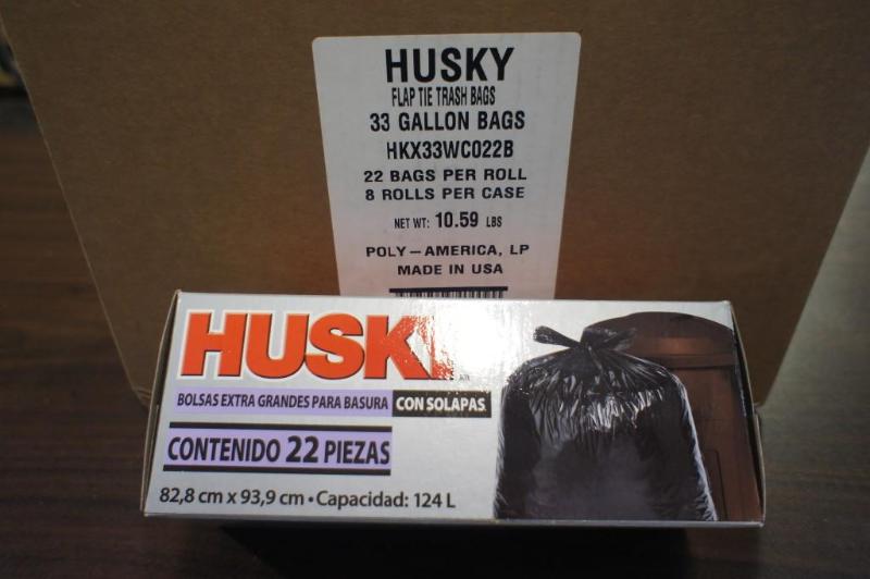 Lot of (8 rolls) Husky Trash Bags ...