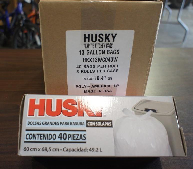 Lot of (8 rolls) Husky Trash Bags ...