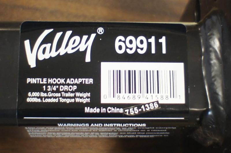 New in box Valley Pintle Hook Adapt...