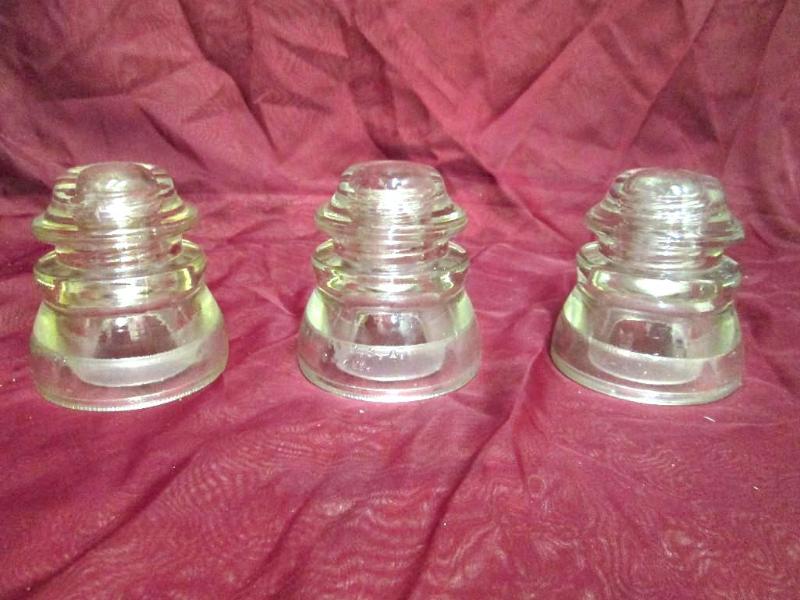 lot 107 image: Set of 3 clear glass electrical par...