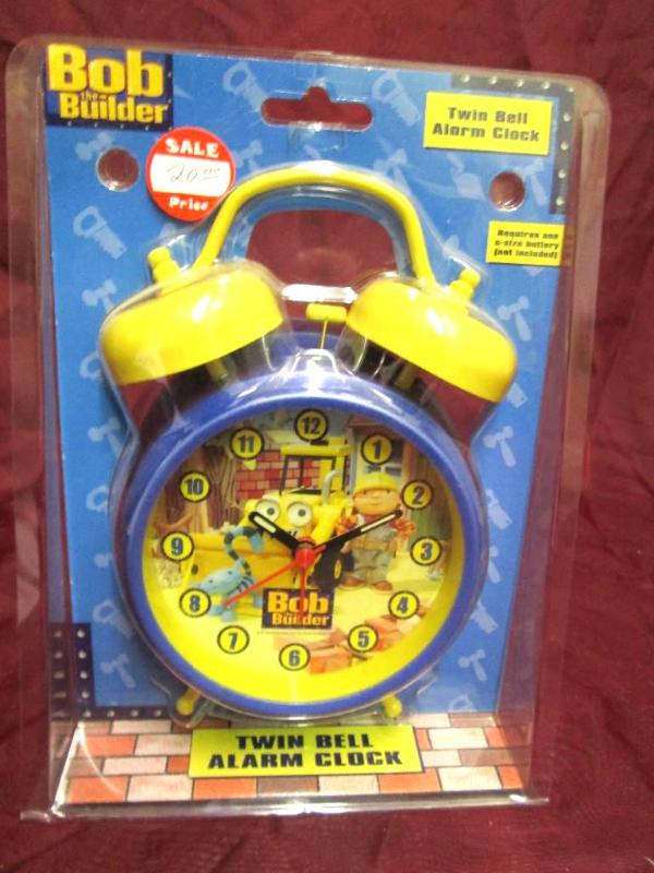 lot 114 image: Bob the Builder twin bell alarm clo...