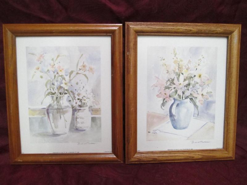 lot 12 image: Pair of framed flower prints....