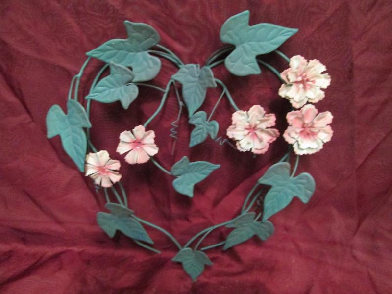 lot 126 image: Metal floral sconce....