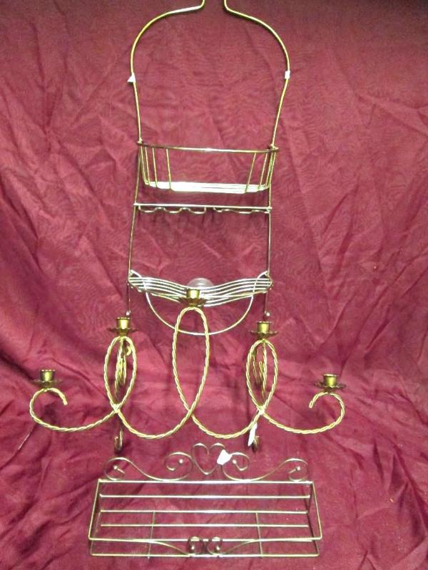lot 129 image: Lot of 3 wire racks and sconces for...