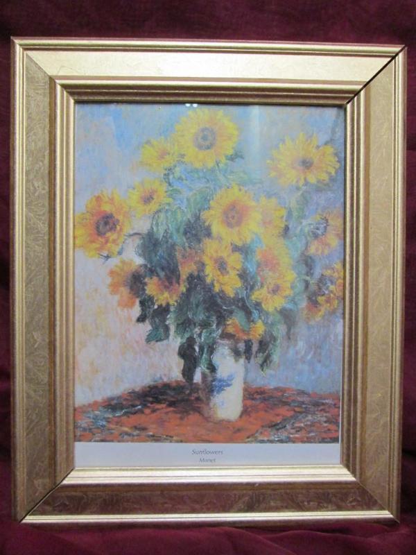 lot 158 image: Sunflowers print by Monet in a fab...